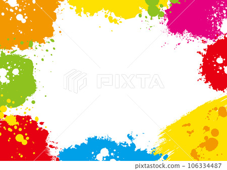 一個框架被生動的彩色油漆包圍 一個框架被生動的彩色油漆包圍 106334487
