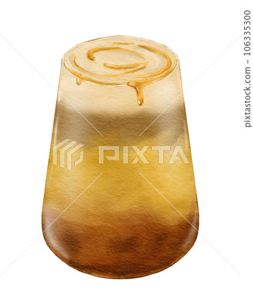 Watercolor sweet pumpkin latte watercolor illustration isolated element 106335300