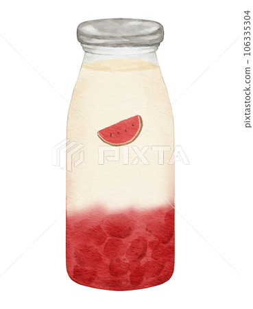 Watercolor watermelon milk  watercolor illustration isolated element 106335304