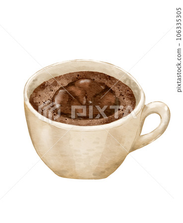 Watercolor affogato mocha  drawn watercolor illustration isolated element 106335305
