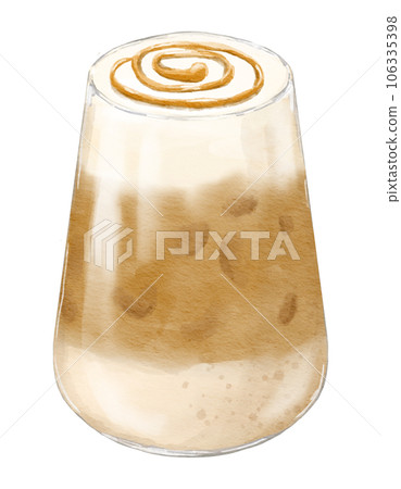 Watercolor iced salted caramal latte watercolor illustration isolated element Watercolor iced salted caramal latte watercolor illustration isolated element 106335398
