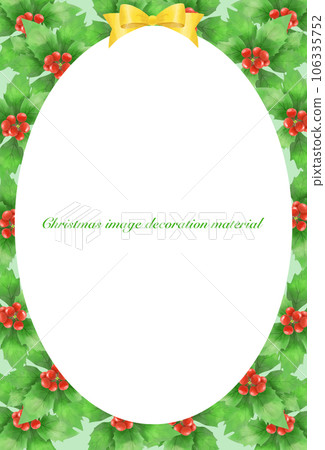 Christmas decoration material with holly motif 106335752