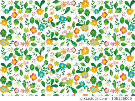 斯堪的納維亞風格水彩觸感花卉圖案 106336009