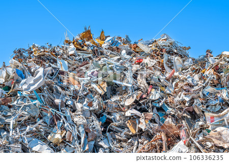 piles of metal waste piles of metal waste 106336235