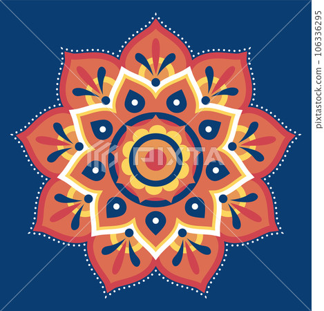 Flat rangoli pattern design 106336295