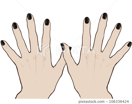 Both hands of a man with nails 106336424