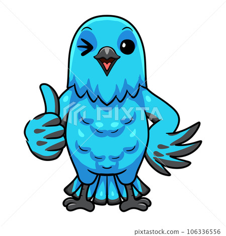 Cute spangled cotinga bird cartoon giving thumb up Cute spangled cotinga bird cartoon giving thumb up 106336556