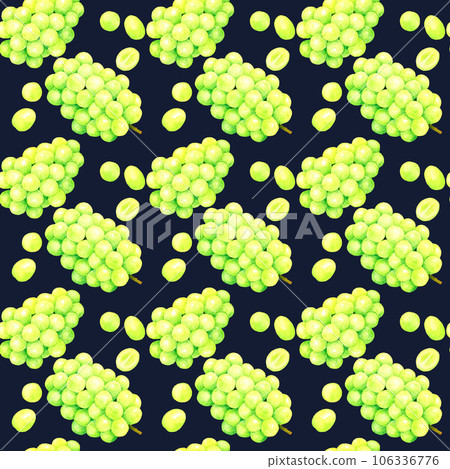 葡萄（閃耀馬斯喀特）無縫圖案手繪水彩插圖水果圖案 106336776