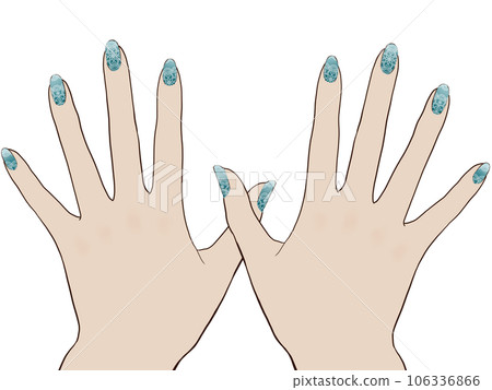 Both hands of a woman with nails 106336866