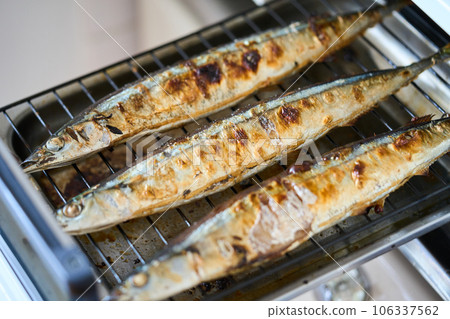 grill saury on the grill grill saury on the grill 106337562