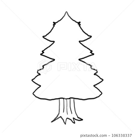 Simple tree line drawing illustration Simple tree line drawing illustration 106338337