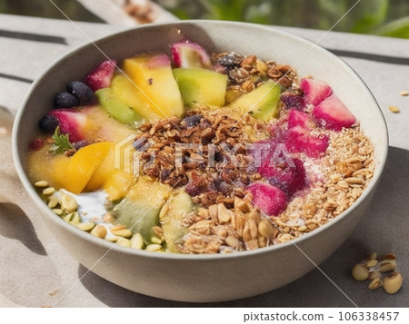 健康的冰沙碗早餐 106338457