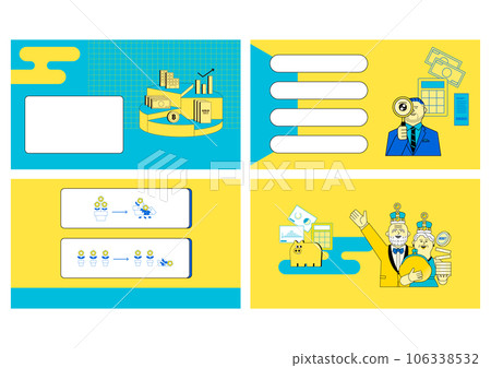 A set of business people related to money A set of business people related to money 106338532