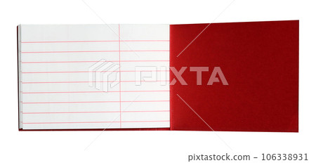 note book with stripes isolated on white background note book with stripes isolated on white background 106338931