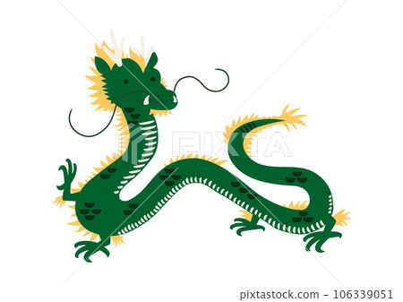 插畫素材:可愛龍全身插畫_綠色_矢量素材 插畫素材:可愛龍全身插畫_綠色_矢量素材 106339051