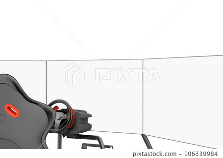 modern car game simulator close up 3d render on white modern car game simulator close up 3d render on white 106339984