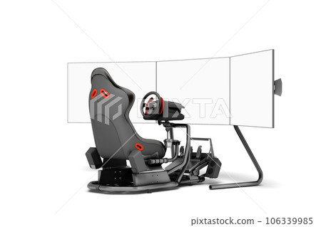 modern car game simulator perspective right view 3d render on white with alpha modern car game simulator perspective right view 3d render on white with alpha 106339985