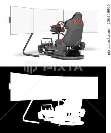 modern car game simulator perspective view 3d render on white with alpha 106339990