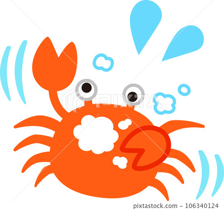 crab character blowing bubbles 106340124