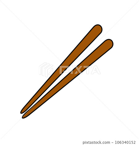 簡單可愛的筷子白色背景矢量與主線剪貼畫的插圖 簡單可愛的筷子白色背景矢量與主線剪貼畫的插圖 106340152