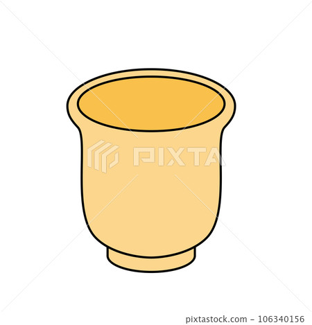 Illustration of a simple and cute teacup, white background, vector, with main line, clip art 106340156