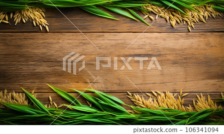 麥穗和稻穗,帶有邊緣 AI 生成圖像的背景材料 麥穗和稻穗,帶有邊緣 AI 生成圖像的背景材料 106341094