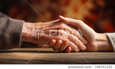 老少握手、特寫雙手、敬老日AI生成圖像 老少握手、特寫雙手、敬老日AI生成圖像 106341100