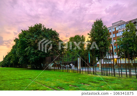 Remains of the Berlin Wall at Bernauer Strasse in Berlin, Germany 106341875
