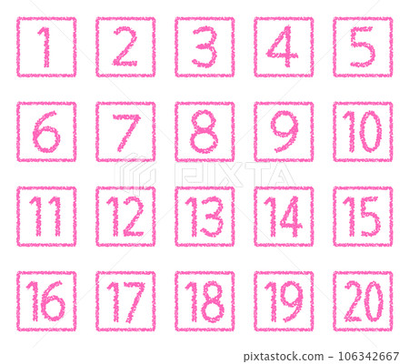 手繪蠟筆素材 數字圖標設置為20 手繪蠟筆素材 數字圖標設置為20 106342667