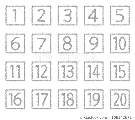 手繪蠟筆素材 數字圖標設置為20 106342671