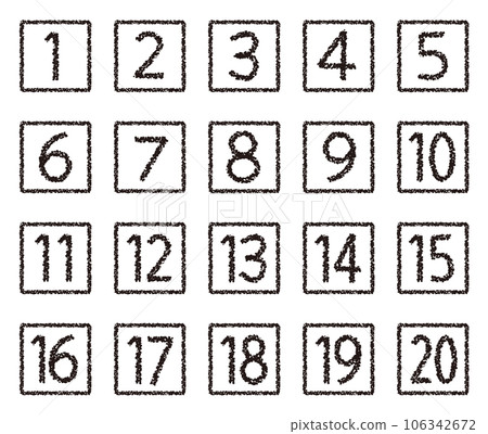 手繪蠟筆素材 數字圖標設置為20 手繪蠟筆素材 數字圖標設置為20 106342672
