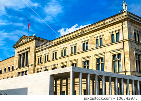 Neues Museum on Museum Island in the historic center of Berlin. UNESCO world heritage in Germany Neues Museum on Museum Island in the historic center of Berlin. UNESCO world heritage in Germany 106342973