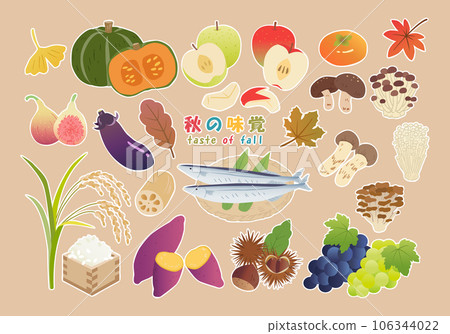 帶有白色邊框的秋天插畫的味道 106344022