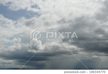 Cumulonimbus cloud formations on tropical sky , Nimbus moving , Abstract background from natural phenomenon and gray clouds hunk , Thailand 106344770