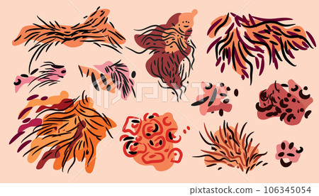 Set of jaguar, tiger, guepard,  leopard abstract   beautiful  patterns 106345054