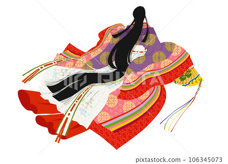 Twelve-layered ceremonial ceremonial ceremonial ceremonial kimono, a woman in a wife's costume, a variety of colors 106345073