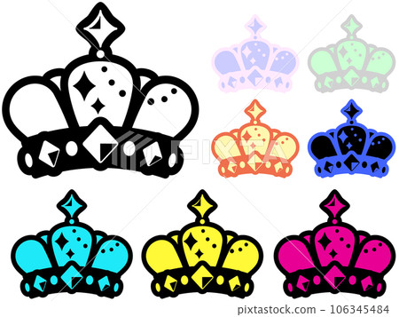 貼紙風格皇冠插圖集 106345484
