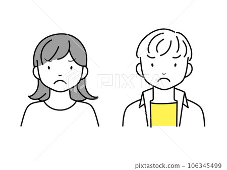 An angry young man and woman 106345499