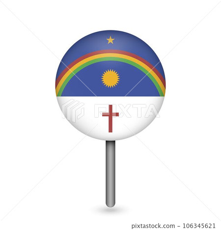 Map pointer with state Pernambuco. Vector illustration. Map pointer with state Pernambuco. Vector illustration. 106345621