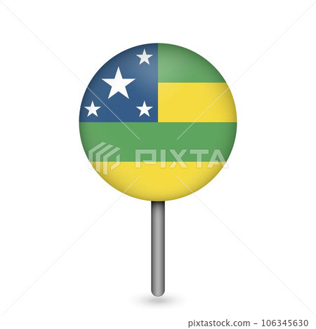 Map pointer with state Sergipe. Vector illustration. Map pointer with state Sergipe. Vector illustration. 106345630
