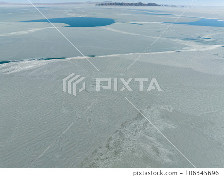 Aerial view of beautiful lake in Tibet,China 106345696
