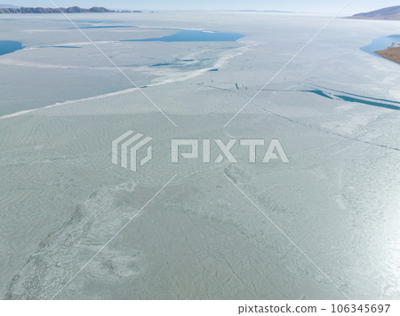 Aerial view of beautiful lake in Tibet,China 106345697