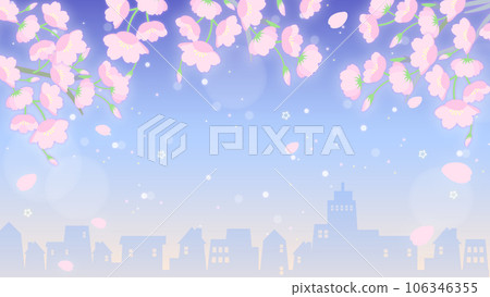 Fantastic night cherry blossom background material Fantastic night cherry blossom background material 106346355