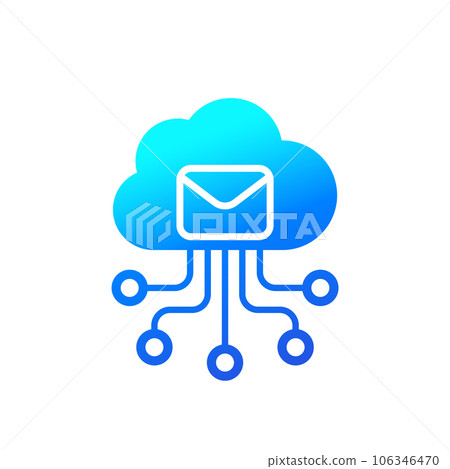 email automation, SaaS icon with cloud, vector email automation, SaaS icon with cloud, vector 106346470