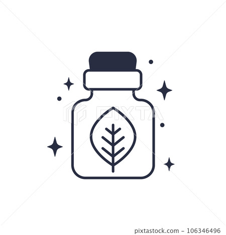 herbal homeopathic medicine icon with a vial herbal homeopathic medicine icon with a vial 106346496