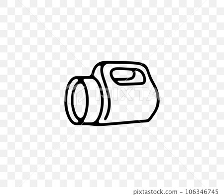 Electric led flashlight, battery, lamp, energy and equipment, linear graphic design. Spotlight lamp, searchlight, tool, lighten and electricity, vector design and illustration 106346745