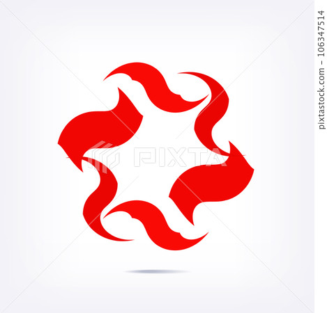 Abstract colorful volumetric shape. Stylized twisted vector design element for web design on light background. Abstract colorful volumetric shape. Stylized twisted vector design element for web design on light background. 106347514