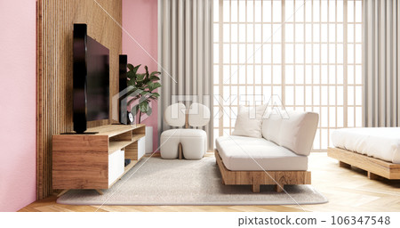 Colorful Living room japanese minimalist room interior. 106347548