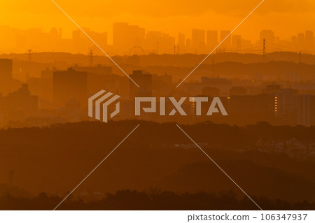 "Tokyo" Dawn of Tokyo / Distant view from the Tama area 106347937