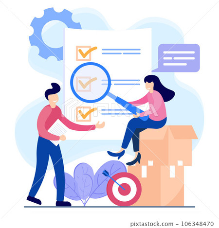 Illustration vector graphic cartoon character of quality control 106348470